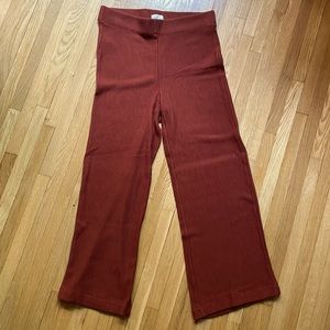 Loft burnt orange rubbed flare ankle pant